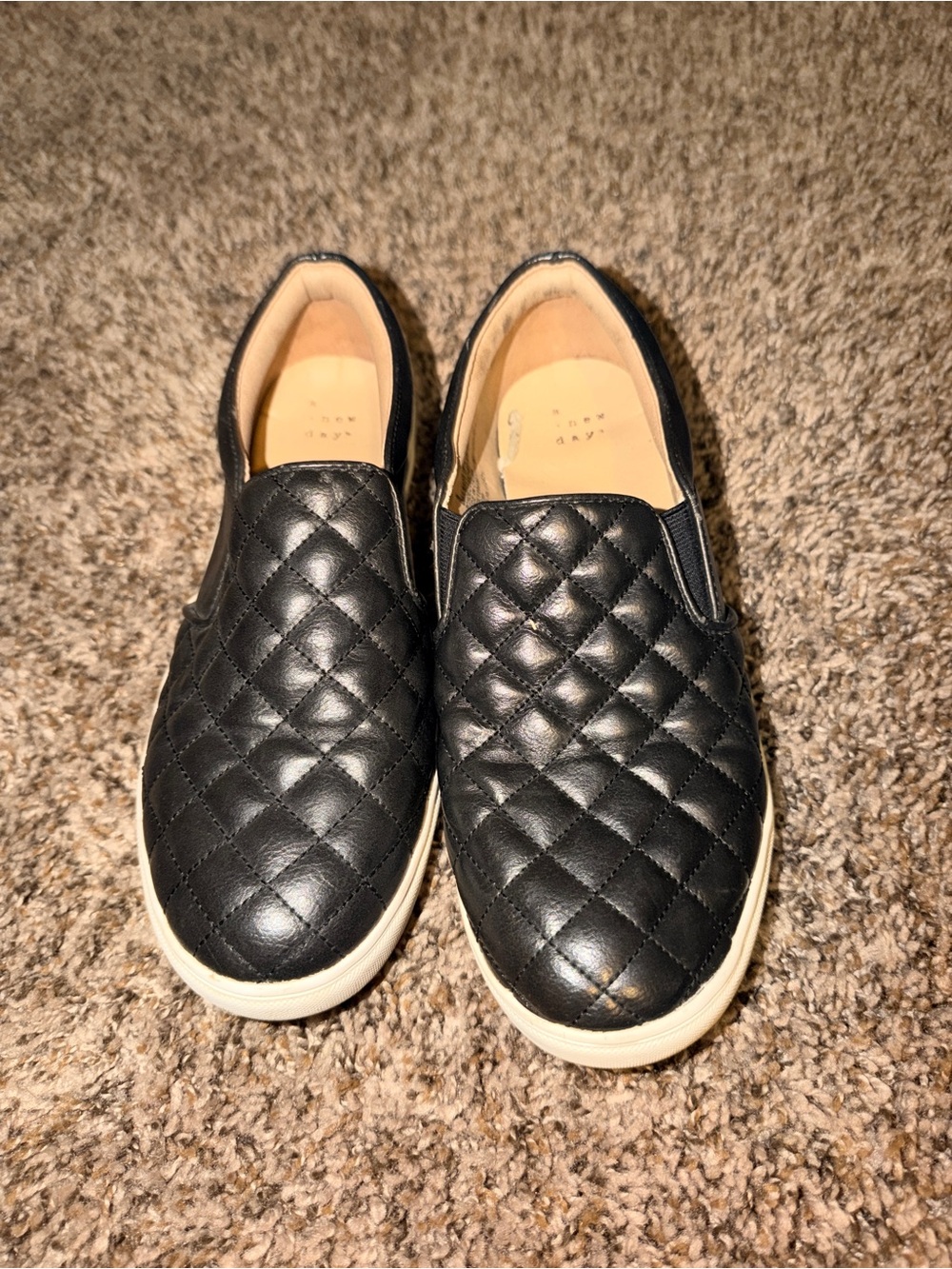 a new day Quilted Black Slip-On Flats